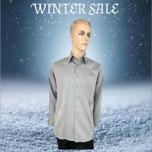 Geoffrey Beene Men's Dress Shirt Gray { Medium : 15 - 32 / 33 }